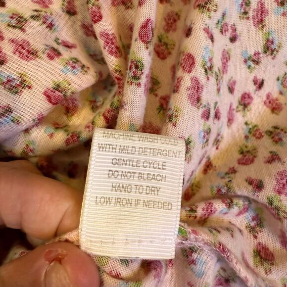 Eden and Olivia 1x plus pink floral Button up women blouse coquette cottage - Picture 7 of 7